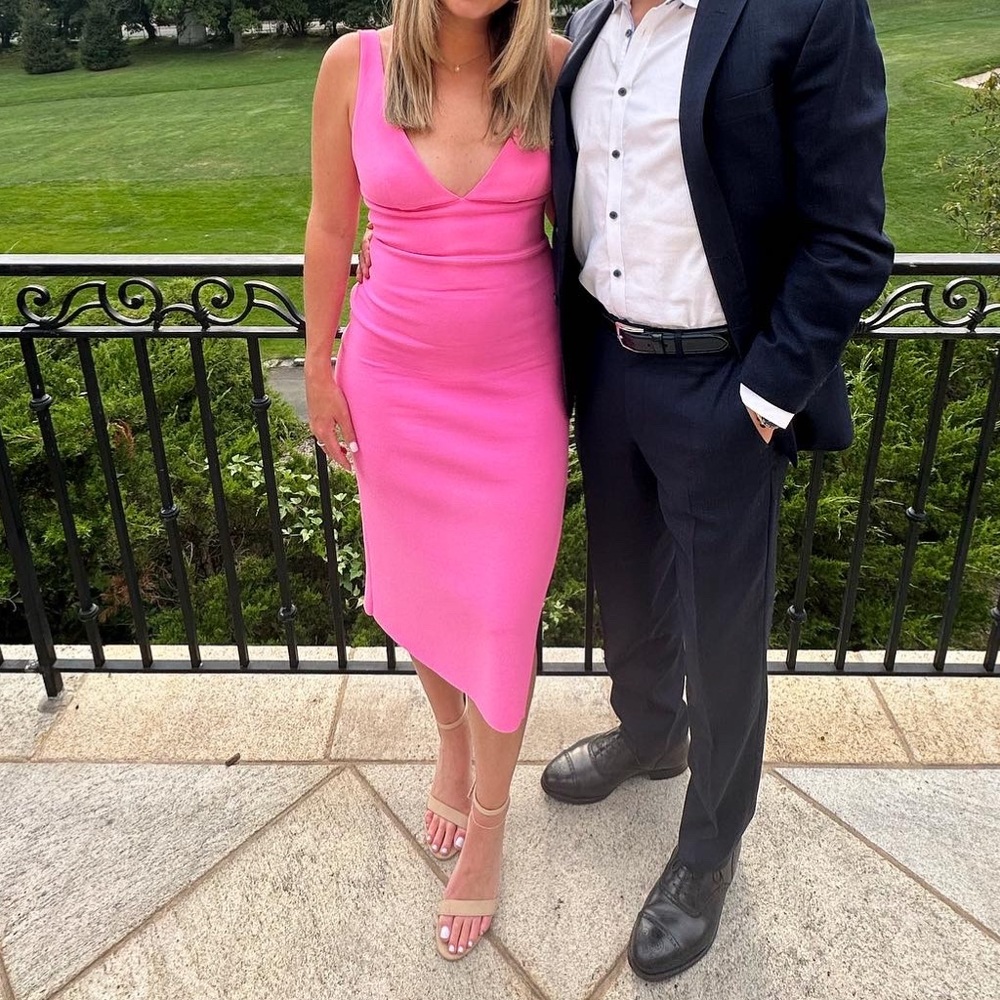 Amanda Uprichard Pink Midi Dress